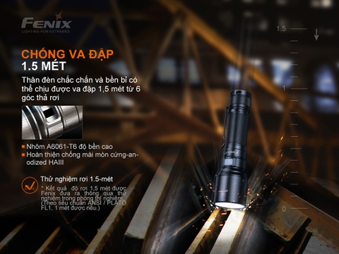 Đèn pin FENIX C7 độ sáng 3000 lumen chiếu xa 470m LED sạc USB-C pin sạc 21700 kèm theo