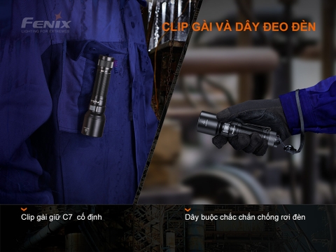 Đèn pin FENIX C7 độ sáng 3000 lumen chiếu xa 470m LED sạc USB-C pin sạc 21700 kèm theo