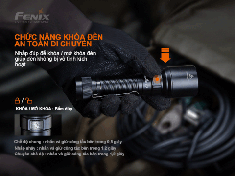 Đèn pin FENIX C7 độ sáng 3000 lumen chiếu xa 470m LED sạc USB-C pin sạc 21700 kèm theo