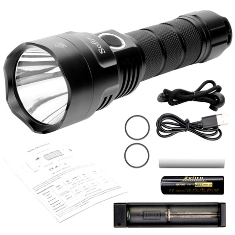 Đèn pin siêu sáng 2000 lumen SOFIRN C8G LED Cree XHP35 HI chiếu xa 565m sử dụng pin 21700 (pin sạc kèm theo)