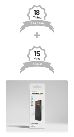 NITECORE CARBO 10000 Gen2 – Sạc dự phòng 30W vỏ sợi carbon, chống nước IPX8