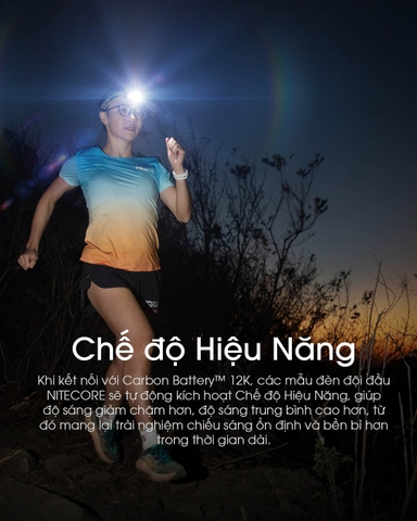 Pin sạc mở rộng NITECORE Carbon 12K 12000mAH dành cho đèn đeo đầu NITECORE