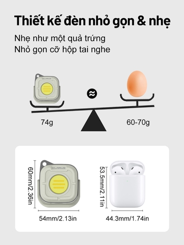 Đèn Chiếu Tỏa Mini KLARUS CL5 650 Lumen – 4 Nhiệt Màu