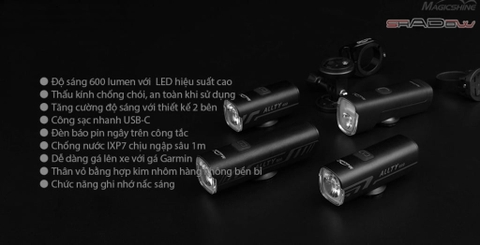 Combo Đèn xe đạp MAGICSHINE ALLTY 600 và Đèn hậu xe đạp SEEMEE 30