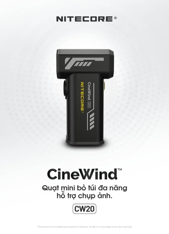 Quạt Nhiếp Ảnh NITECORE CW20 100W – Tốc Độ Gió 150 km/h