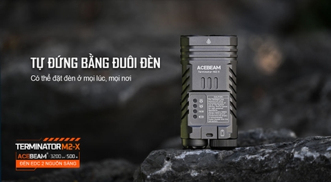 Đèn pin cao cấp ACEBEAM M2-X TERMINATOR 3200 lumen chiếu xa 500m pin 18650 3100mAh