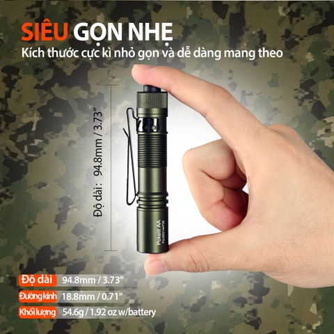 Đèn pin ACEBEAM POKELIT AA độ sáng 550lm chiếu xa 86m pin 14500 độ hoàn màu cao