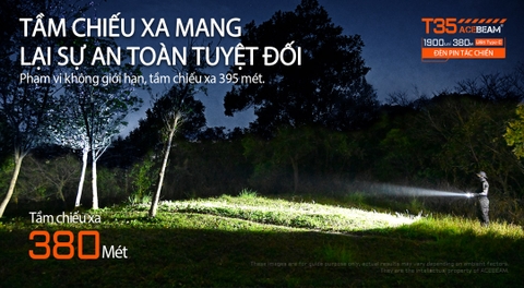 Đèn pin ACEBEAM T35 sáng 1900 lumens chiếu xa 380m pin 18650 2600mAh sạc USB C