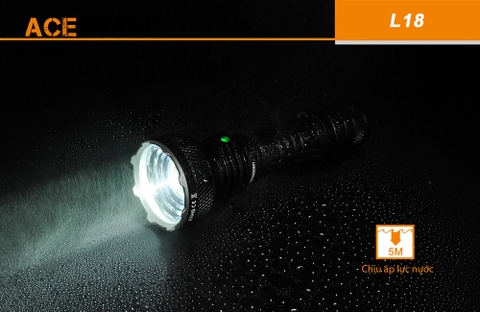 Đèn pin chiếu xa ACEBEAM L18 ánh sáng xanh độ sáng 2100 lumen tầm chiếu 1155m pin sạc 21700 5000mAh (kèm theo) sạc Type-C