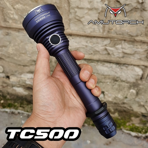 Đèn pin chiếu xa AMUTORCH TC500 sáng 2200 lumen chiếu xa 775m LED SST40  pin 21700 dock sạc rời kèm theo