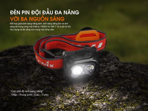Đèn đội đầu Fenix HL18R-T V2.0 sáng 800 Lm Siêu nhẹ chuyên chạy trail