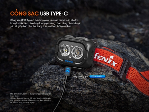 Đèn đội đầu Fenix HL18R-T V2.0 sáng 800 Lm Siêu nhẹ chuyên chạy trail