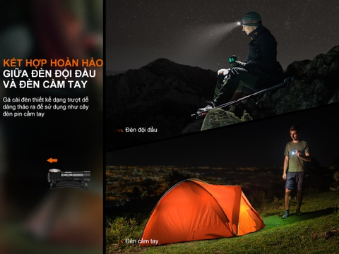 Đèn gù đội đầu siêu nhẹ FENIX HM23 V2.0 sáng 300 lumen chiếu xa 80m đuôi nam châm pin AA