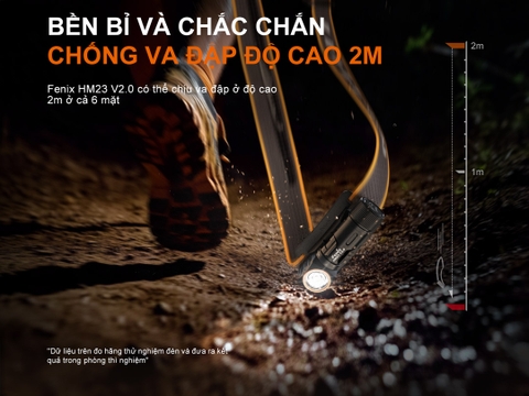 Đèn gù đội đầu siêu nhẹ FENIX HM23 V2.0 sáng 300 lumen chiếu xa 80m đuôi nam châm pin AA