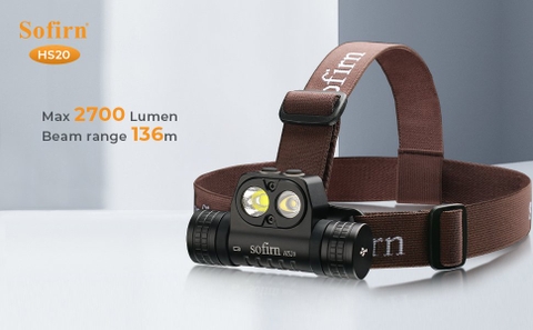 Đèn pin đội đầu SOFIRN HS20 sáng 2700 lumen chiếu xa 136m LED XHP50.2 và LH351D 90 CRI pin 18650