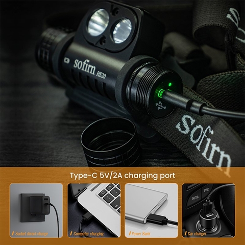 Đèn pin đội đầu SOFIRN HS20 sáng 2700 lumen chiếu xa 136m LED XHP50.2 và LH351D 90 CRI pin 18650