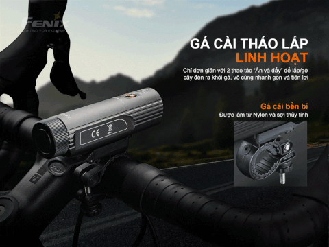 Đèn xe đạp FENIX BC21R V3.0 độ sáng 1200 lumen chiếu xa 142m pin 18650 2600mAh sạc USB-C