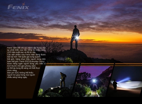 Đèn pin FENIX E28R độ sáng 1500 lumen chiếu xa 200m LED Luminus SST40 sạc USB C pin sạc 18650 3400mAh kèm theo