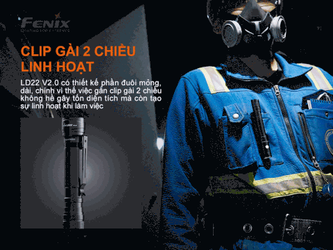 Đèn pin mini Fenix LD22 V2.0 sáng 800 lumen chiếu xa 214m pin 1100mAh