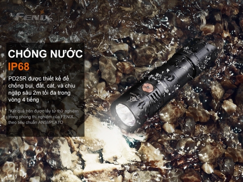 Đèn pin FENIX PD25R sáng 800 lumen chiếu xa 250m pin 16340 sạc USB-C hai công tắc