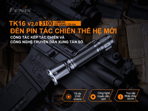 Đèn pin FENIX TK16 V2.0 độ sáng 3100 lumen chiếu xa 380m