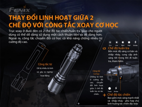 Đèn pin FENIX TK22 TAC sáng 2800lm chiếu xa 540m pin 21700 5000mAh
