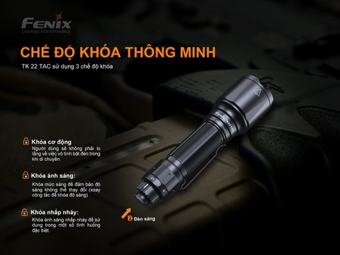 Đèn pin FENIX TK22 TAC sáng 2800lm chiếu xa 540m pin 21700 5000mAh