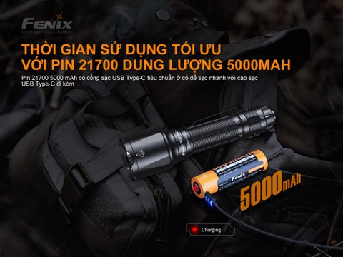 Đèn pin FENIX TK22 TAC sáng 2800lm chiếu xa 540m pin 21700 5000mAh
