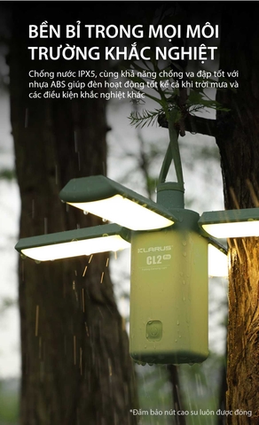 Đèn gập cắm trại Klarus CL2 Pro sáng 750 lumen chiếu tỏa 360 độ pin liền thân 14000mAh USB-C PowerBank