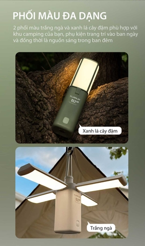 Đèn gập cắm trại Klarus CL2 Pro sáng 750 lumen chiếu tỏa 360 độ pin liền thân 14000mAh USB-C PowerBank