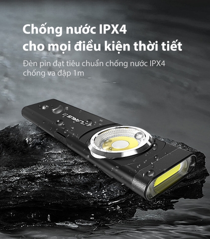 Đèn pin mini KLARUS E5 độ sáng 600 lumens chiếu xa 30m sử dụng 2 LED COB đuôi nam châm sạc USB C
