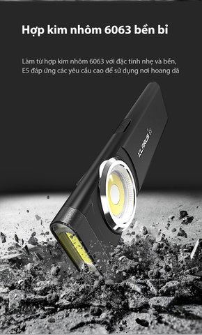 Đèn pin mini KLARUS E5 độ sáng 600 lumens chiếu xa 30m sử dụng 2 LED COB đuôi nam châm sạc USB C