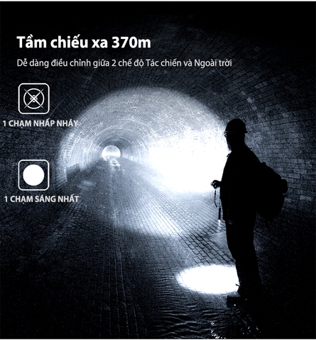 Đèn pin KLARUS GL4 gắn ray s-ú-n-g sáng 3300 lm chiếu xa 370m sạc USB-C pin 21700 5000mAh