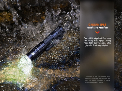 Đèn pin mini FENIX LD12R sáng 600 lumen LED chính và LED phụ pin 14500 800mAh clip gài nam châm