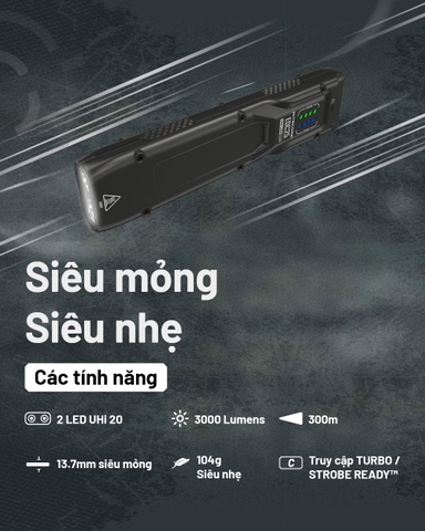 Đèn pin NITECORE EDC25 sáng 3000 lumen chiếu xa 300m pin 1700mAh công tắc kép chiến thuật
