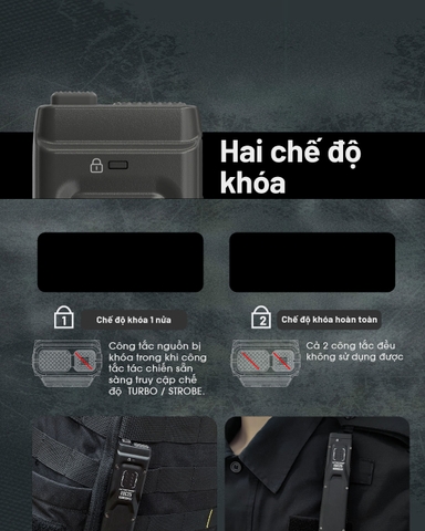 Đèn pin NITECORE EDC25 sáng 3000 lumen chiếu xa 300m pin 1700mAh công tắc kép chiến thuật