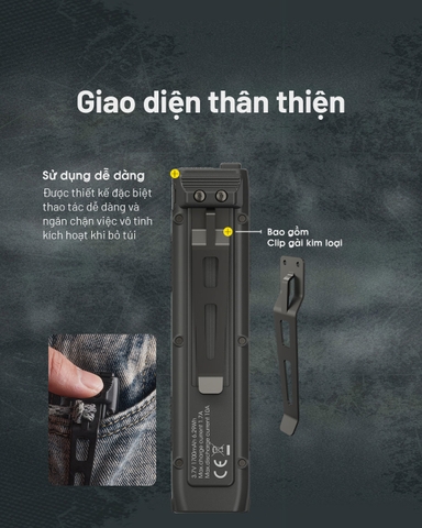 Đèn pin NITECORE EDC25 sáng 3000 lumen chiếu xa 300m pin 1700mAh công tắc kép chiến thuật