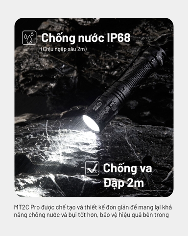 Đèn pin NITECORE MT2C Pro độ sáng 1800lm chiếu xa 520m pin 18650 3600mAh