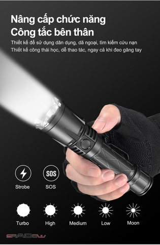 Đèn pin KLARUS XT21X PRO độ sáng 4400 lumen chiếu xa 336m sạc USB-C kiêm Power bank