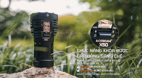 Đèn pin ACEBEAM X50 CRI95 độ sáng 21000 lumen nhiệt màu 4500K chiếu xa 494m pin tích hợp cổng sạc xả USB C