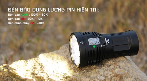 Đèn pin ACEBEAM X50 CRI95 độ sáng 21000 lumen nhiệt màu 4500K chiếu xa 494m pin tích hợp cổng sạc xả USB C