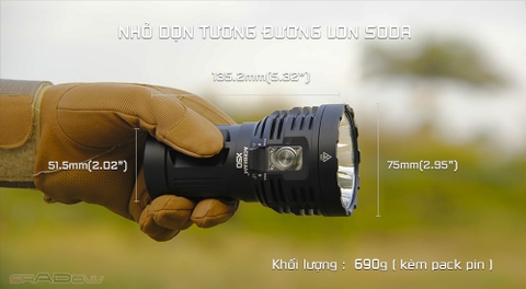 Đèn pin ACEBEAM X50 CRI95 độ sáng 21000 lumen nhiệt màu 4500K chiếu xa 494m pin tích hợp cổng sạc xả USB C