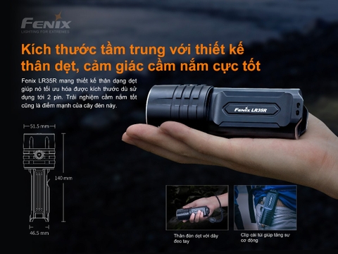 Đèn pin FENIX LR35R độ sáng 10.000lm chiếu xa 500m