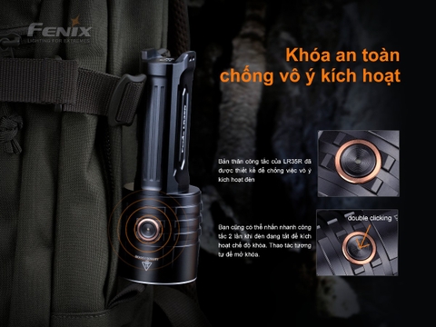 Đèn pin FENIX LR35R độ sáng 10.000lm chiếu xa 500m
