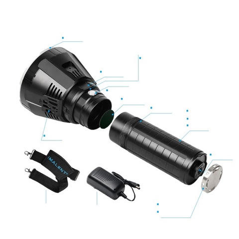 Đèn pin IMALENT MS18 sáng 100.000lm chiếu xa 1.350m 18 LED XHP70.2 sạc DC