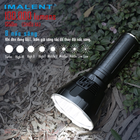 Đèn pin IMALENT MS18 sáng 100.000lm chiếu xa 1.350m 18 LED XHP70.2 sạc DC