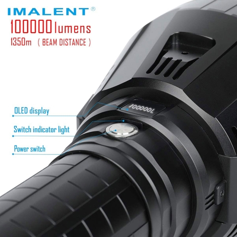 Đèn pin IMALENT MS18 sáng 100.000lm chiếu xa 1.350m 18 LED XHP70.2 sạc DC