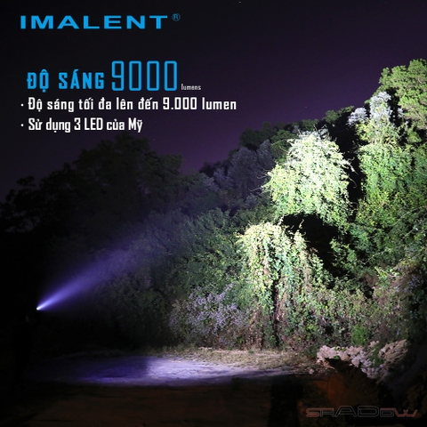 Đèn pin IMALENT R30C độ sáng 9000lm chiếu xa 560m pin sạc 21700 cổng sạc Type-C