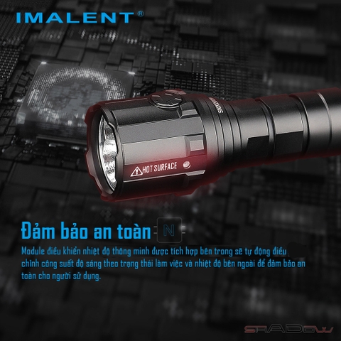 Đèn pin IMALENT R30C độ sáng 9000lm chiếu xa 560m pin sạc 21700 cổng sạc Type-C