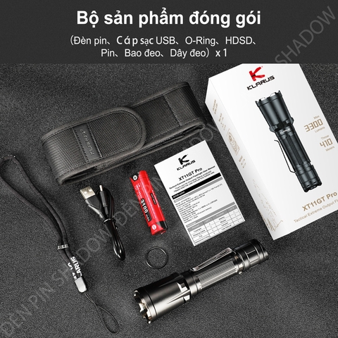 Đèn pin đặc chủng KLARUS XT11GT PRO V2 sáng 3300 lumen chiếu xa 410m